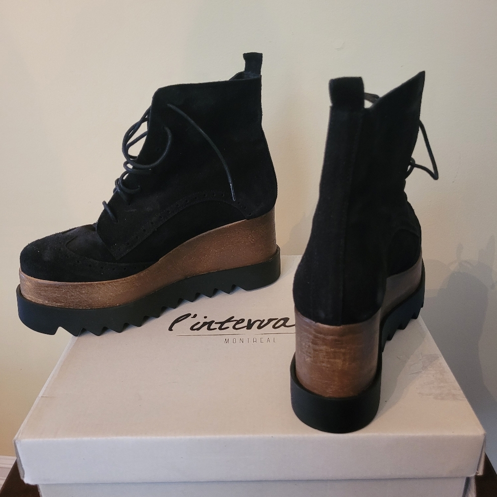 L'Intervalle Women's Black Platform Boots
